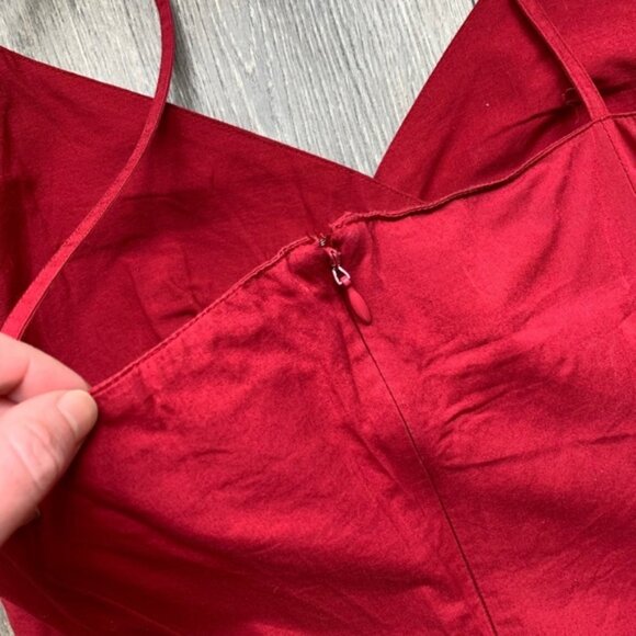 Y2k 2000s H&M Hennes Women's Mini Dress Sleeveless Straight Fit 90s Red Size 8 - Picture 15 of 15